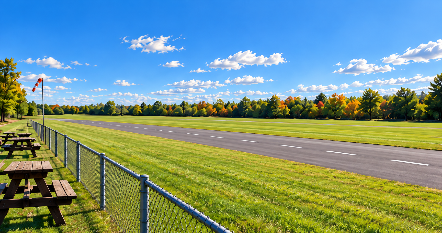 Fixture view of the model flying field runway